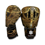 Golden Spiritual Dragonfly Print Boxing Gloves