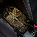 Golden Spiritual Dragonfly Print Car Center Console Cover