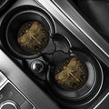 Golden Spiritual Dragonfly Print Car Coasters