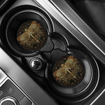 Golden Spiritual Dragonfly Print Car Coasters