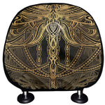 Golden Spiritual Dragonfly Print Car Headrest Covers