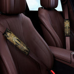 Golden Spiritual Dragonfly Print Car Seat Belt Covers