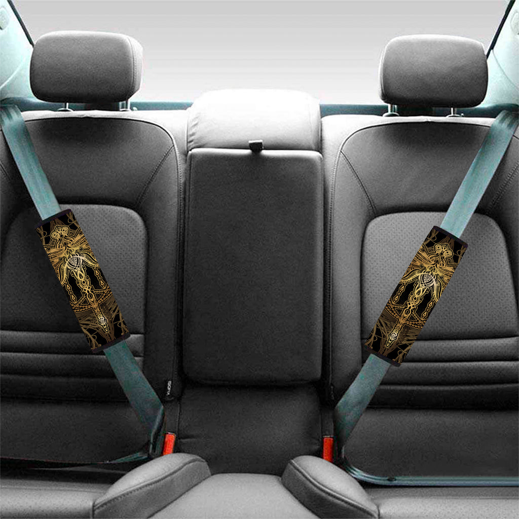 Golden Spiritual Dragonfly Print Car Seat Belt Covers