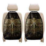 Golden Spiritual Dragonfly Print Car Seat Organizers