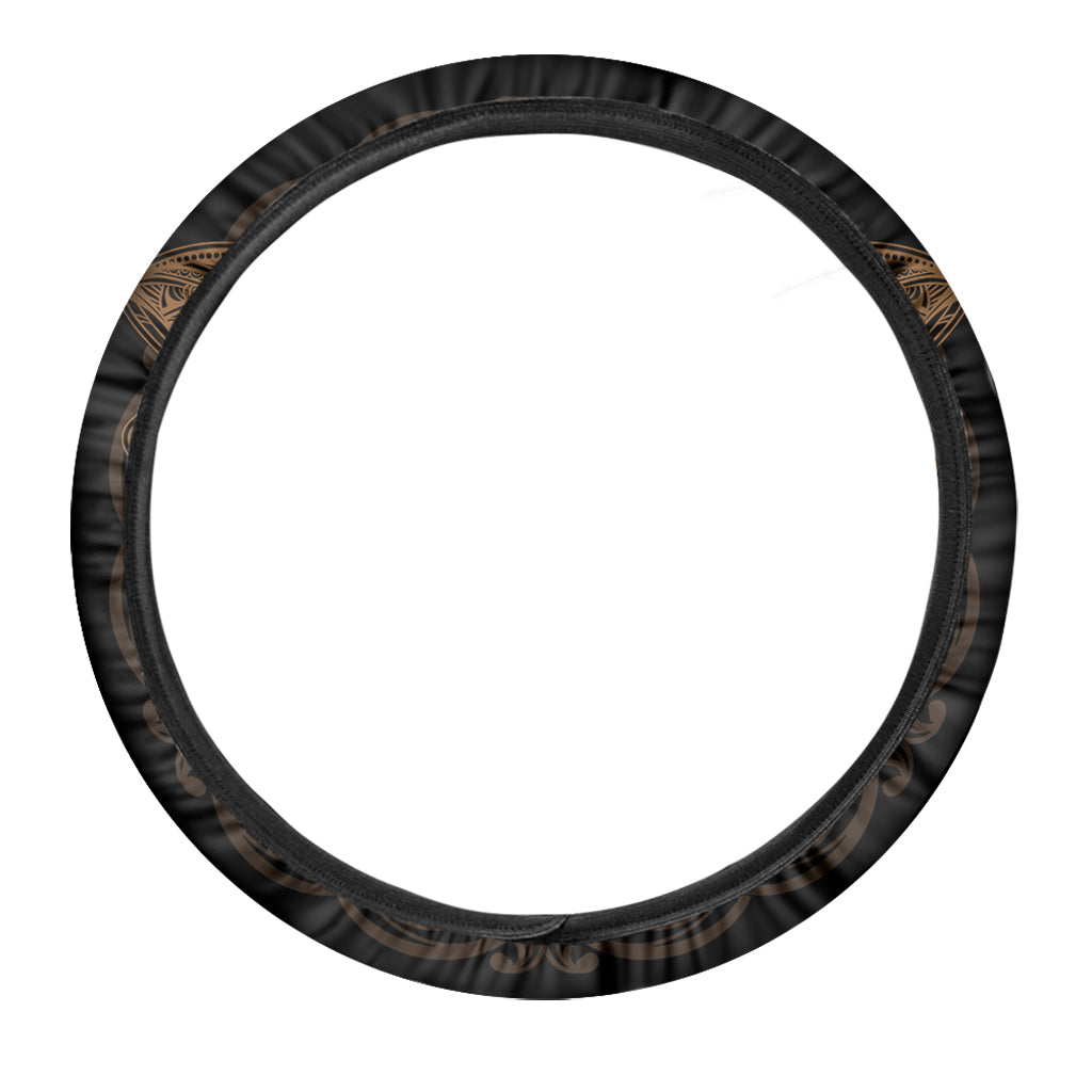 Golden Spiritual Dragonfly Print Car Steering Wheel Cover