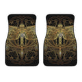 Golden Spiritual Dragonfly Print Front Car Floor Mats