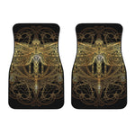 Golden Spiritual Dragonfly Print Front Car Floor Mats