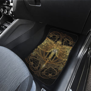 Golden Spiritual Dragonfly Print Front Car Floor Mats