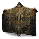 Golden Spiritual Dragonfly Print Hooded Blanket