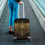 Golden Spiritual Dragonfly Print Luggage Cover