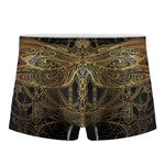 Golden Spiritual Dragonfly Print Men's Boxer Briefs