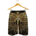 Golden Spiritual Dragonfly Print Men's Shorts