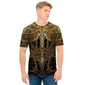 Golden Spiritual Dragonfly Print Men's T-Shirt