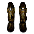 Golden Spiritual Dragonfly Print Muay Thai Shin Guards