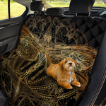 Golden Spiritual Dragonfly Print Pet Car Back Seat Cover