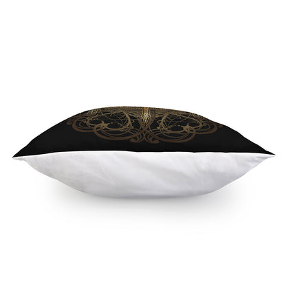 Golden Spiritual Dragonfly Print Pillow Cover