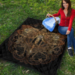 Golden Spiritual Dragonfly Print Quilt