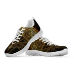 Golden Spiritual Dragonfly Print White Sneakers