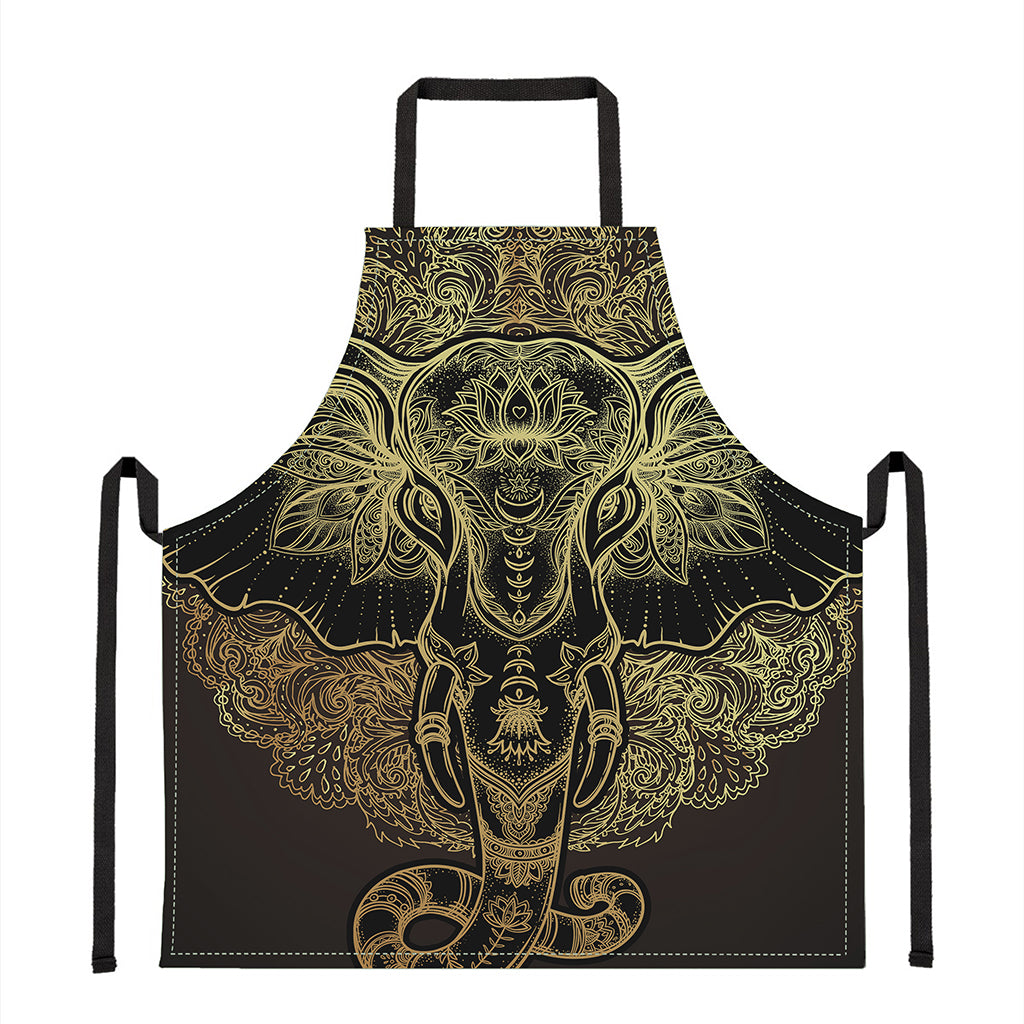 Golden Spiritual Elephant Print Apron