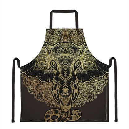 Golden Spiritual Elephant Print Apron