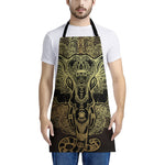 Golden Spiritual Elephant Print Apron