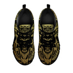 Golden Spiritual Elephant Print Black Sneakers