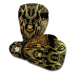 Golden Spiritual Elephant Print Boxing Gloves
