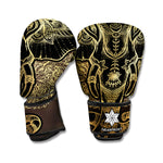 Golden Spiritual Elephant Print Boxing Gloves