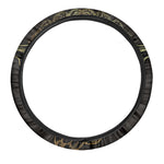 Golden Spiritual Elephant Print Car Steering Wheel Cover