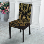 Golden Spiritual Elephant Print Dining Chair Slipcover