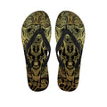 Golden Spiritual Elephant Print Flip Flops