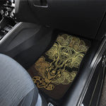 Golden Spiritual Elephant Print Front and Back Car Floor Mats