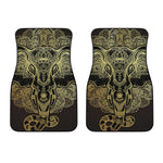 Golden Spiritual Elephant Print Front Car Floor Mats