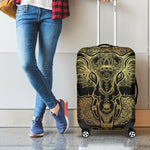 Golden Spiritual Elephant Print Luggage Cover
