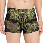 Golden Spiritual Elephant Print Men's Boxer Briefs