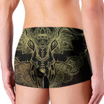 Golden Spiritual Elephant Print Men's Boxer Briefs