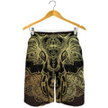 Golden Spiritual Elephant Print Men's Shorts