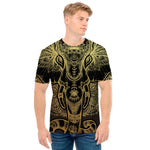 Golden Spiritual Elephant Print Men's T-Shirt