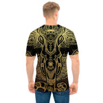 Golden Spiritual Elephant Print Men's T-Shirt