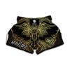 Golden Spiritual Elephant Print Muay Thai Boxing Shorts