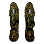 Golden Spiritual Elephant Print Muay Thai Shin Guard