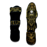Golden Spiritual Elephant Print Muay Thai Shin Guard