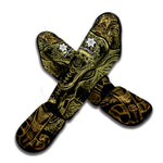 Golden Spiritual Elephant Print Muay Thai Shin Guard
