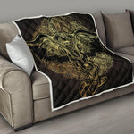 Golden Spiritual Elephant Print Quilt