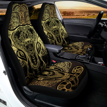 Golden Spiritual Elephant Print Universal Fit Car Seat Covers