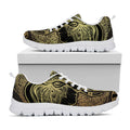 Golden Spiritual Elephant Print White Running Shoes