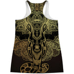 Golden Spiritual Elephant Print Women's Racerback Tank Top