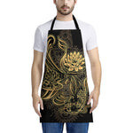 Golden Spiritual Koi Carp Print Apron