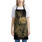 Golden Spiritual Koi Carp Print Apron