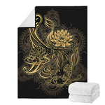 Golden Spiritual Koi Carp Print Blanket